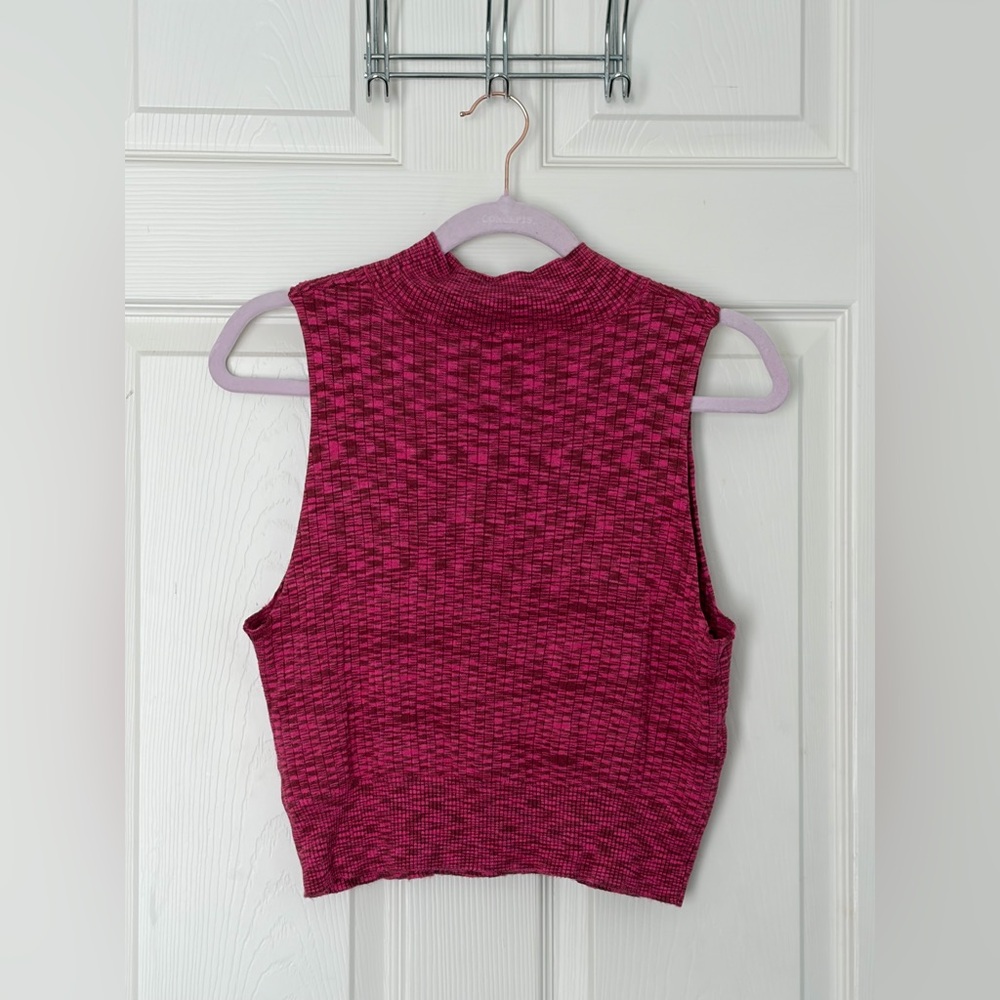 Wild Fable Ribbed Sleeveless Mock Neck Top – Size XXL- Pink/Berry